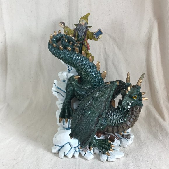 Other - The Mystical Wizard Dragon Figurine Fantasy Mythical Fantasy Art Deco